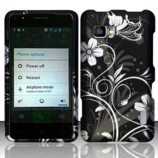 For LG Cayenne LS860 (Sprint) Rubberized Design Cover   White Flowers: Cell Phones & Accessories