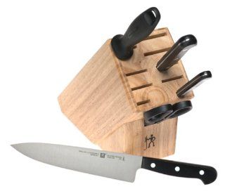 Henckels Gourmet 6 Piece High Carbon Stainless Steel Knife Set with Block: Kitchen & Dining