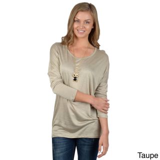 Hailey Jeans Co Hailey Jeans Co. Juniors Loose Fit Three quarter Dolman Sleeve Top Beige Size S (1 : 3)