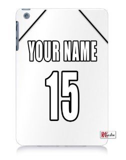 Personalized Custom White Sport Team Jersey DIY Ipad Quality Hard Snap On Skin for Apple Ipad Mini Tablet w/BLACK FRAME: Cell Phones & Accessories