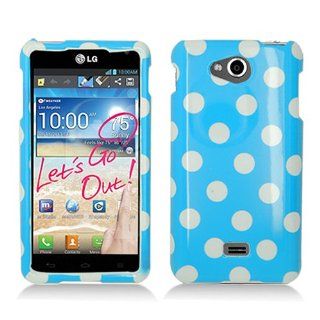 Blue Polka Dot Hard Cover Case for LG Spirit 4G MS870: Cell Phones & Accessories