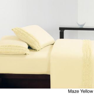 N/a Ultra Soft Double Brushed Microfiber Ruffle Sheet Set Yellow Size Twin