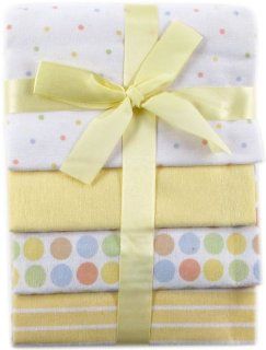 Luvable Friends 4 Pack Flannel Receiving Blankets, Yellow  Nursery Receiving Blankets  Baby
