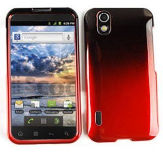SHINY HARD COVER CASE FOR LG MARQUEE / MAJESTIC LS 855 TWO COLOR BLACK RED: Cell Phones & Accessories