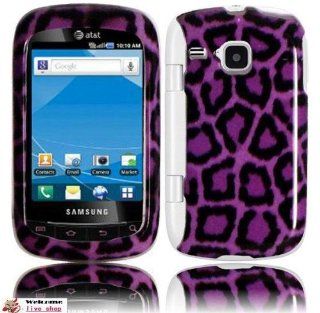 For Samsung Doubletime I857 Design Cover   Purple Leopard: Cell Phones & Accessories