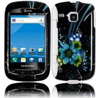 Blue Flower Hard Case Cover for Samsung Doubletime i857 Cell Phones & Accessories