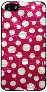 Antique AliveMother of Pearl Deluxe iPhone 5 Pink Polka Dot Pattern Design Hard Shell Protective Skin Cover   Retail Packaging: Cell Phones & Accessories