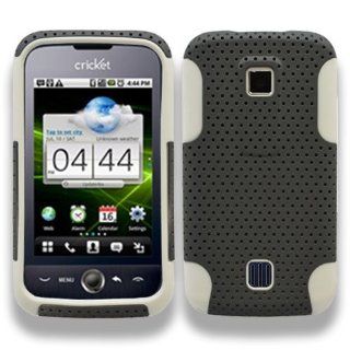 HUAWEI M860 ASCEND METRO PCS SPORTY PERFORATED HYBRID 2 TONE (SOFT SILICONE+SOFT RUBBER) CASE GREY/WHITE: Cell Phones & Accessories