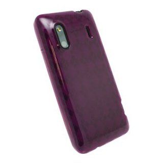 Purple Check TPU Protector Case for HTC EVO Design 4G / Hero S (CDMA): Cell Phones & Accessories