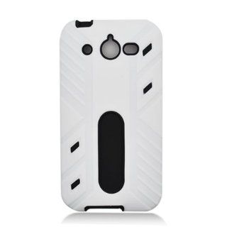 Huawei Glory Mercury M886 White Hybrid case W/Black Hard Case W/Screen Protector: Cell Phones & Accessories