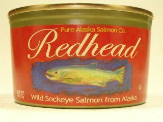 Redhead Wild Alaskan Sockeye Salmon 7.5oz. can : Salmon Seafood : Grocery & Gourmet Food