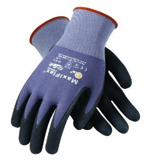 ATG 34 874/XXL MaxiFlex Ultimate Seamless Knit Gloves with Micro Foam Nitrile Dotted Palm, Gray/Black, XX Large, 15 Gauge, 1 Dozen   Work Gloves  