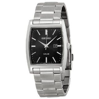 Seiko Solar Black Dial Stainless Steel Mens Watch SUT899 at  Men's Watch store.