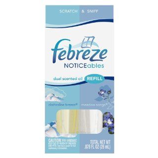 Febreze NOTICEables Dual Scented Oil Refill, Clothesline Breeze & Meadow Songs, 0.879 Ounce Box (Pack of 4): Health & Personal Care