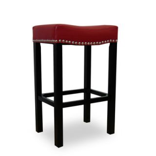 Armen Living Tudor 30 Backless Leather Barstool LCMBS013BA Color Red