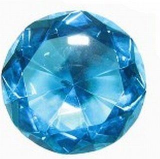 HUGE Glass Diamond. Blue Lead Crystal, Cut Glass Gem is 3 1/8" Tapers to a Point 2 1/8" Deep.  Other Products  