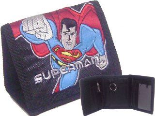 Superman Tri fold Canvas Wallet Black: Office Products