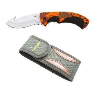 Sarge Knives SK 909HV Hi Vis Folding Gut Hook Knife with 3 1/2 Inch Stainless Blade, Bead Blast Finish: Home Improvement