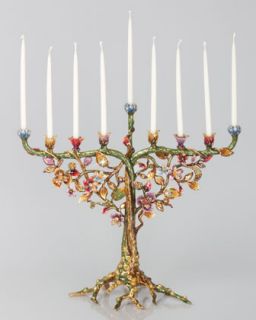 Floral and Vine Menorah   Jay Strongwater