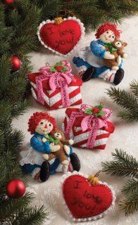 Bucilla Christmas Ornament Felt Applique Kit, Christmas Morning, Set of 6:
