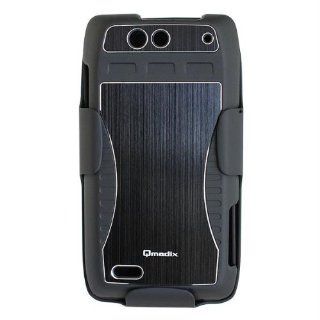 Qmadix QM HLMTXT894 SO HolsterShellCombo Moto DROID 4   1 Pack   Retail Packaging   Black: Cell Phones & Accessories