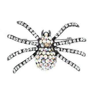 Charlotte's Rhinestone Spider Brooch   Gun Metal: Emitations: Jewelry