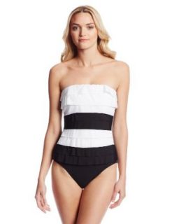 Magic Suit Women's Leah Tiered Front Bandeau One Piece at  Womens Clothing store