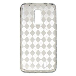 VMG For LG Spectrum VS920 (Original, 1st Gen) Cell Phone TPU Design Hard Rubber Gel Skin Case Cover   Clear Diamond Design Pattern Cover Case: Cell Phones & Accessories