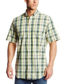Nautica Men's Big Tall Short Sleeve Slub Plaid Woven Shirt at  Mens Clothing store: