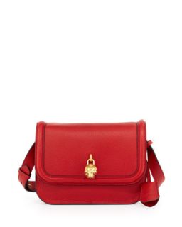 Leather Padlock Shoulder Bag, Red/Gold   Alexander McQueen