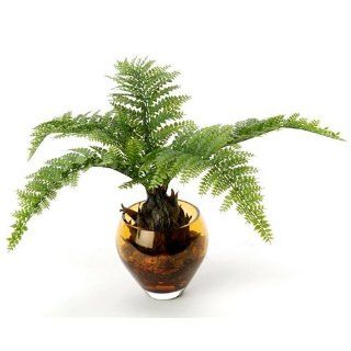Silk Fern Plant in Small Bowl (Set of 2)   Vases