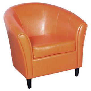 Home Loft Concept Manchester Bonded Leather Barrel Chair NFN1150 Color: Orange