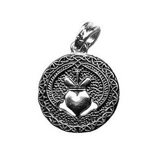 Silver Viking Celtic Gaelic Heart Crown Hands Claddagh Endless Love Knot Pendant Irish Lutheran 925 St Sterling Silver Plated Celtic Symbol 31 x 31 MM 925 Sterling Silver Two Sided Design: Everything Else