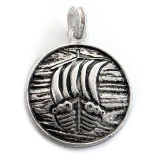 Naglfari Naglfar Silver Nordic Norse Crusaders Pagan Viking Battle Ship Made Of Toe Nails Of The Dead Pendant 925 St Sterling Silver Plated Nordic Symbol 35 x 35 MM 925 Sterling Silver Two Sided Design: Everything Else