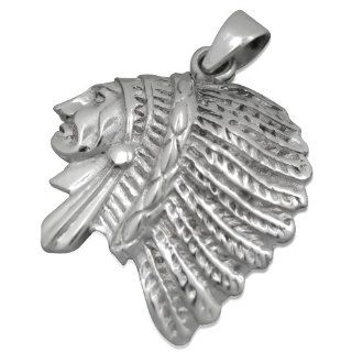 925 Silver Indian Head Pendant: Jewelry
