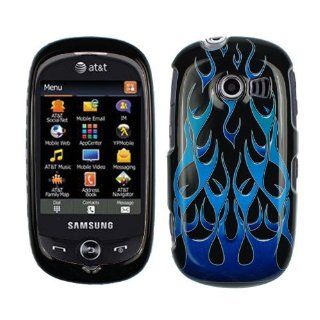 Black Blue Flame Snap on Design Hard Case Faceplate for Samsung Flight 2 A927 / At&t: Cell Phones & Accessories