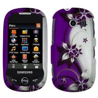 Purple Silver Vines 2D Silver Texture Faceplate Hard Plastic Protector Snap On Cover Case For Samsung Flight II SGH A927: Cell Phones & Accessories