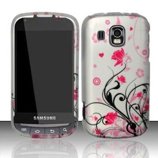 Samsung Transform Ultra M930 Accessory   Black vines & Pink Lotus Flower Design Protective Hard Case Cover for Sprint / Boost Mobile Cell Phones & Accessories