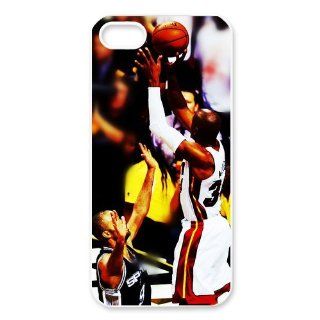 PC Beauty 2013 NBA Finals Game 6 Ray Allen 3 Point Shot White Print Hard Shell Cover Case for iPhone 5: Cell Phones & Accessories