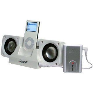 DreamGear i.Sound 2x Waves Foldable Speaker System with FM Transmitter for iPod and MP3 Players (White) : MP3 Players & Accessories