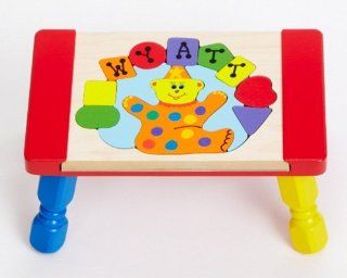 Personalized Clown Name Puzzle Stool   Primary Colors: Toys & Games