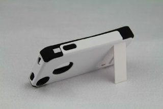 USAMZ909 Black Silica gel Cover White plastic Shell Case iPhone 4 4s Phone Accessory: Cell Phones & Accessories