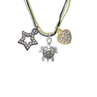 Sea Turtle RockStar Tri Color Necklace: Pendant Necklaces: Jewelry