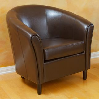 Home Loft Concept Manchester Bonded Leather Barrel Chair NFN1150 Color: Brown