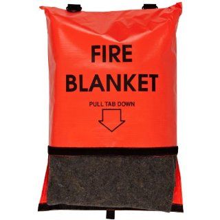 Think Safe 911 83700 Bright Orange Fire Blanket and Bag with Velcro Closure, 84" L X 62" W Science Lab Personnel Protection Equipment