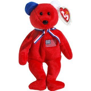America 911 Memorial Red Teddy Bear   Ty Beanie Babies: Toys & Games