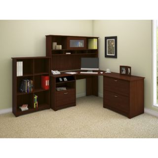 Bush Cabot Corner Desk Office Suite With File & Bookcase CAB002EPO Finish: Ha