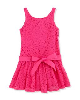 Floral Lace Sleeveless Dress, Regatta Pink, Girls 2T 3T   Ralph Lauren