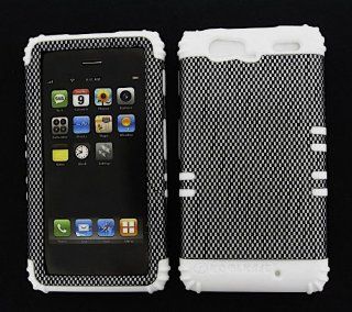 BUMPER CASE FOR MOTOROLA DROID RAZR MAXX XT913 SOFT WHITE SKIN HARD CARBON FIBER COVER: Cell Phones & Accessories