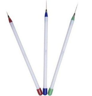 8 Pcs Nail Art Design Detailing Drawing Paint Painting Brushes Dotting Pen Set Kit White (Mix Color 3 pcs) : Beauty